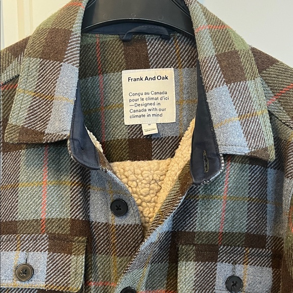 Frank & Oak Plaid Wool Blend Jacket M - Picture 2 of 12